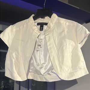 Ashley Stewart White Crop Bolero